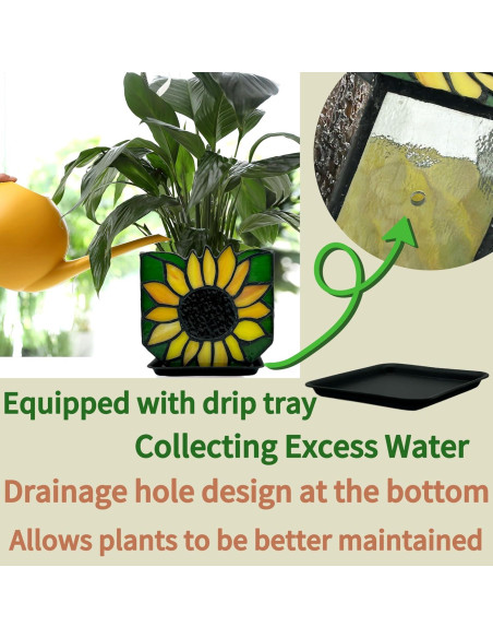 Maceta de Jardín de Vidrio Templado Entlityful Girasol 11.7x13.1cm