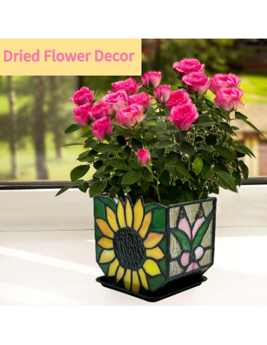 Maceta de Jardín de Vidrio Templado Entlityful Girasol 11.7x13.1cm