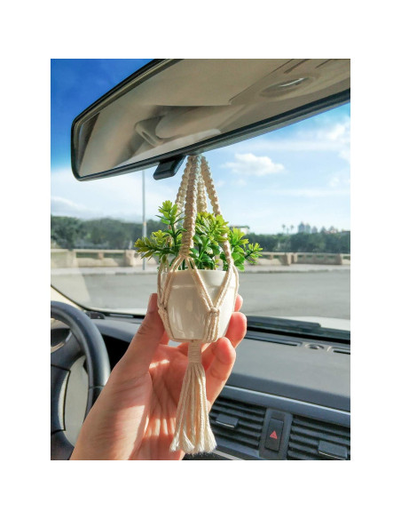 Colgador de Plantas de Macramé Mkono con Suculentas - Set de 2