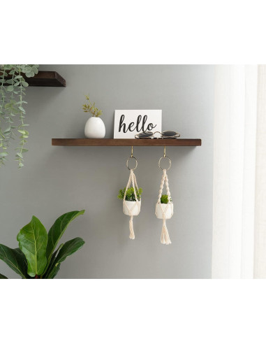 Colgador de Plantas de Macramé Mkono con Suculentas - Set de 2