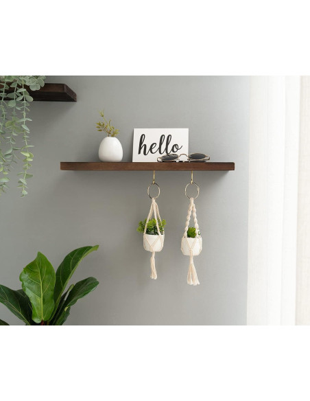 Colgador de Plantas de Macramé Mkono con Suculentas - Set de 2