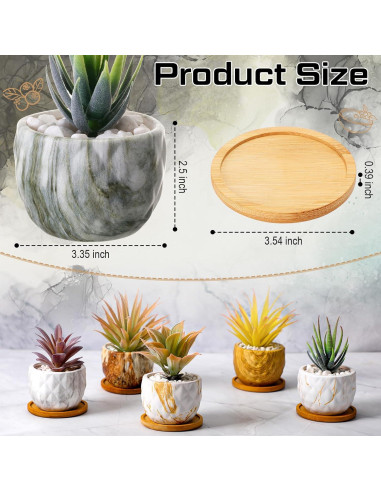 24 Macetas de Cerámica Ziliny 8.5 cm con Drenaje para Suculentas