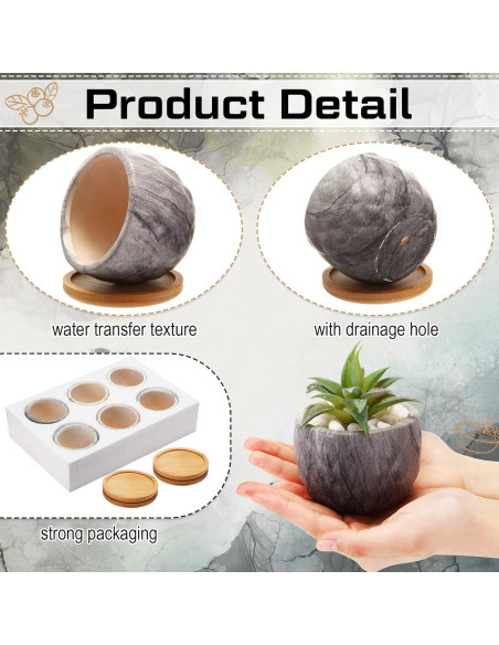 24 Macetas de Cerámica Ziliny 8.5 cm con Drenaje para Suculentas