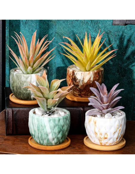 24 Macetas de Cerámica Ziliny 8.5 cm con Drenaje para Suculentas