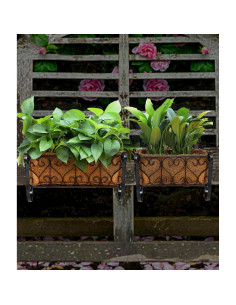 Estante Colgante de Flores MorTime - Hierro Negro, 2 Piezas 2