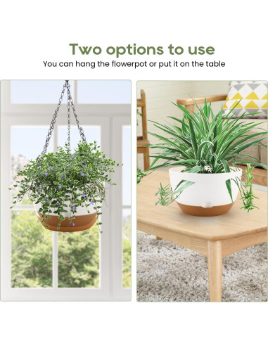 Macetas Colgantes Dovesail 25 cm Autorriego 2 Paquetes