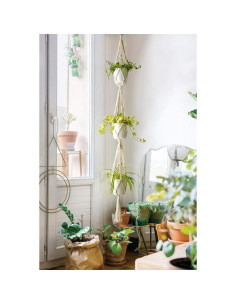 Colgador de Plantas de Macramé Mkono 3 Niveles Algodón 177.8 cm 2