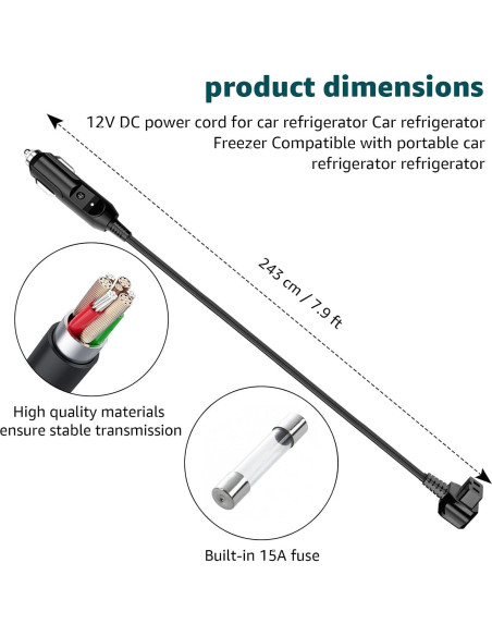 Cable de Alimentación CC Norward para Refrigeradores 12V/24V
