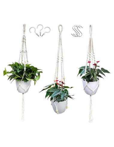 Ganchos de Techo para Plantas WIWUE GUO - 3 Paquete Boho
