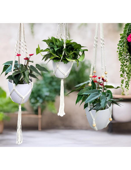 Ganchos de Techo para Plantas WIWUE GUO - 3 Paquete Boho