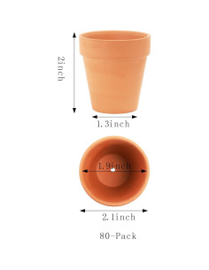 Yishang Mini Macetas de Terracota 5 cm con Drenaje - 80 Piezas 2