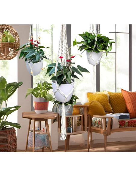 Ganchos de Techo para Plantas WIWUE GUO - 3 Paquete Boho
