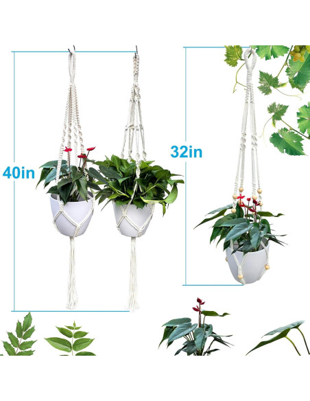 Ganchos de Techo para Plantas WIWUE GUO - 3 Paquete Boho