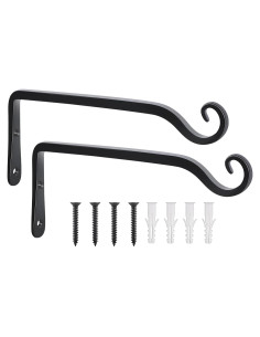 Soportes para Plantas Colgantes Gtongoko 2 Pack 25.4 cm Metal Negro