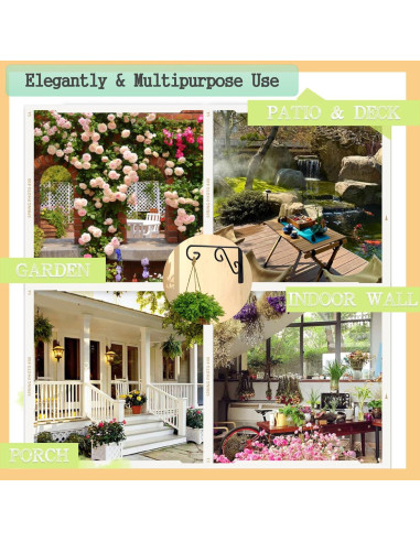 Soporte para Plantas Colgantes ZEECER 30 cm Metal Negro - 2 Unidades