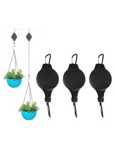 Soporte de Planta Retráctil HOGXUAE 3 Pcs Negro 10 kg
