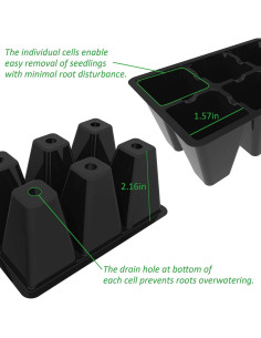 Bandeja de Inicio de Semillas Gardzen 30 Piezas 6 Celdas 2
