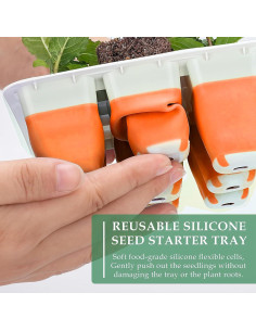 Kit de Inicio de Semillas Ryscam 6 Piezas Silicona Naranja 2