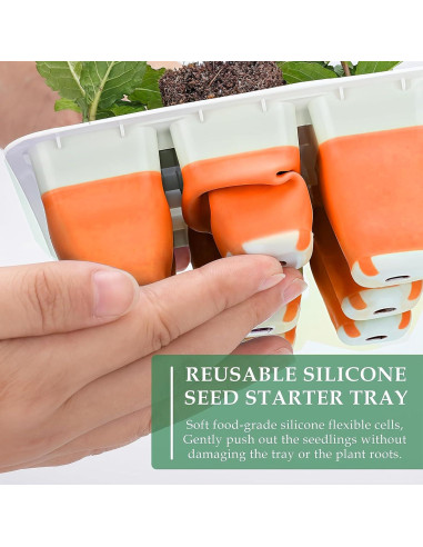 Kit de Inicio de Semillas Ryscam 6 Piezas Silicona Naranja