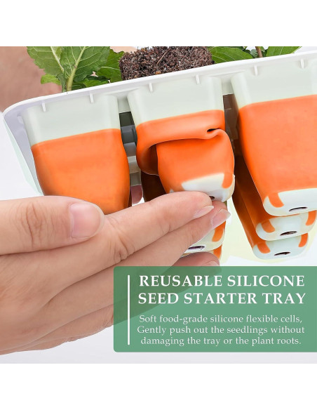 Kit de Inicio de Semillas Ryscam 6 Piezas Silicona Naranja