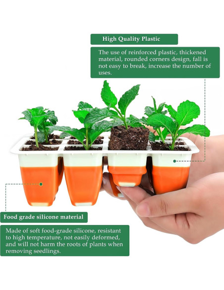Kit de Inicio de Semillas Ryscam 6 Piezas Silicona Naranja