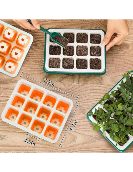 Kit de Inicio de Semillas Ryscam 6 Piezas Silicona Naranja