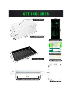 Kit de Inicio de Semillas Hugbow con Luz LED y Almohadilla Térmica 2