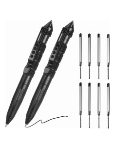 Paquete de 2 Bolígrafos Tácticos RUISHYY con 8 Recargas