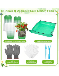 Kit de Vivero Caffox 45 Piezas Macetas 12.7 cm Reutilizables 2