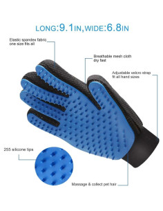 Guantes de Aseo para Mascotas Yrighjo 2PCS Azul - Deshedding 2