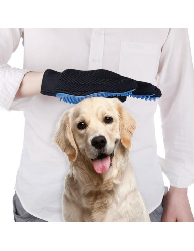 Guantes de Aseo para Mascotas Yrighjo 2PCS Azul - Deshedding
