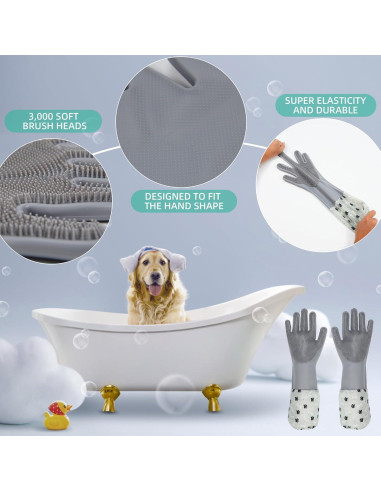 Juego de Baño para Mascotas BOBEJIMIA 3 en 1 Guantes y Cepillos