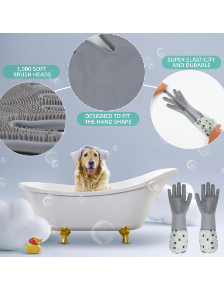 Juego de Baño para Mascotas BOBEJIMIA 3 en 1 Guantes y Cepillos