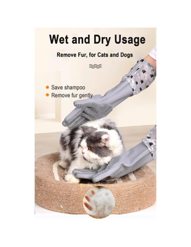 Juego de Baño para Mascotas BOBEJIMIA 3 en 1 Guantes y Cepillos