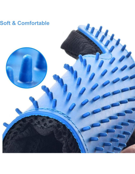 Guantes de Lavado y Cepillo para Mascotas JOANGIHC 3PCS Amarillo