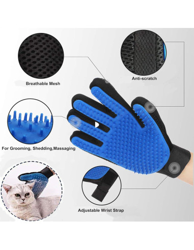 Guantes de Lavado y Cepillo para Mascotas JOANGIHC 3PCS Amarillo