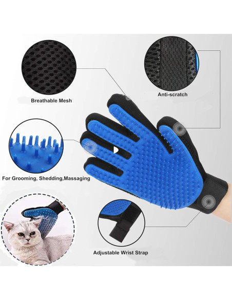 Guantes de Lavado y Cepillo para Mascotas JOANGIHC 3PCS Amarillo