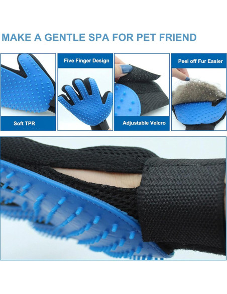 Guantes de Lavado y Cepillo para Mascotas JOANGIHC 3PCS Amarillo