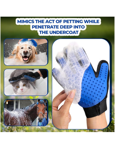 Juego de Guantes de Cuidado para Mascotas 1TO3GO con 185 Puntas