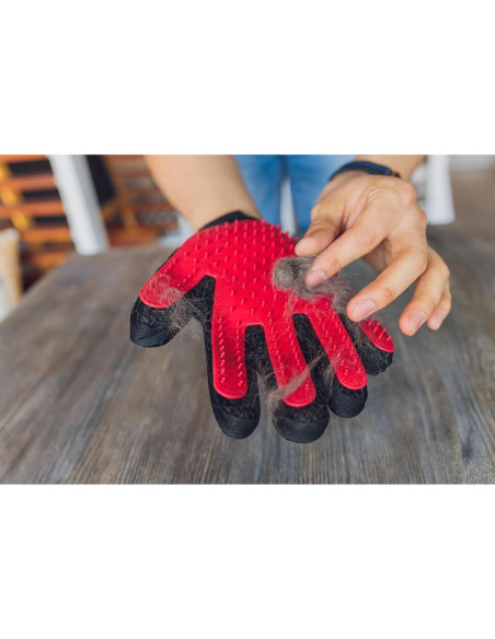 Guantes de Aseo para Mascotas Yepets - Rojo, 22.6x16.3cm