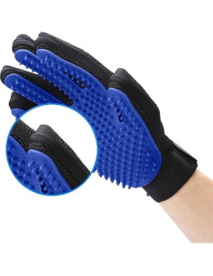 Guante de Acicalamiento VeniCare Azul para Mascotas 2 en 1 2