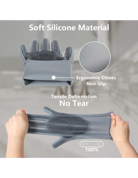 Guantes de Aseo para Mascotas - Silicona Suave - 1 Paquete