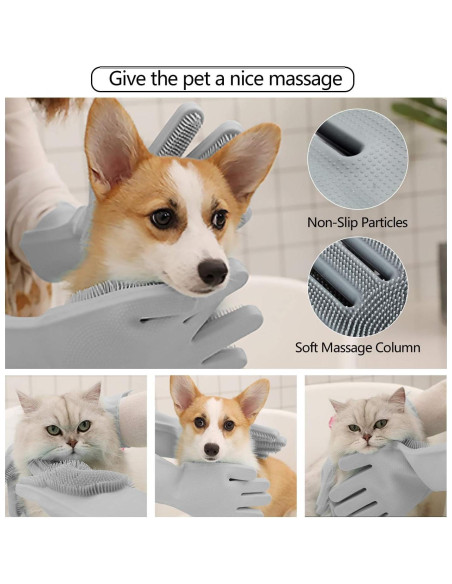 Guantes de Aseo para Mascotas - Silicona Suave - 1 Paquete