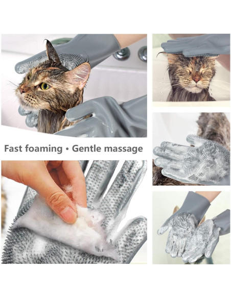 Guantes de Aseo para Mascotas - Silicona Suave - 1 Paquete