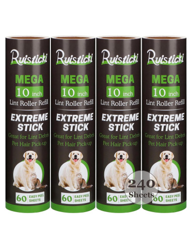 Recargas Rodillo Quitapelusas Mega 10" - Paquete 4x60 Hojas