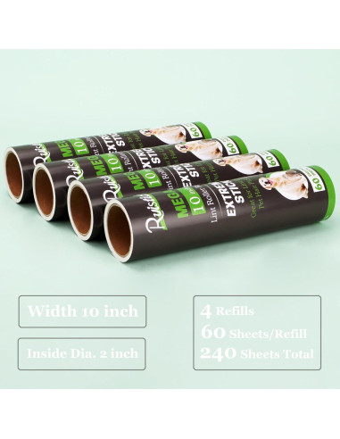 Recargas Rodillo Quitapelusas Mega 10" - Paquete 4x60 Hojas