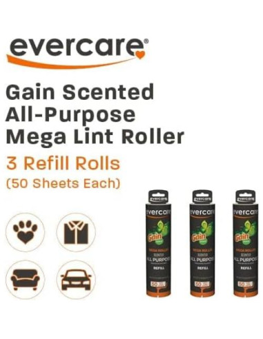 Evercare Repuestos Rodillo Adhesivo 10" Aroma Gain - 3 Paquetes