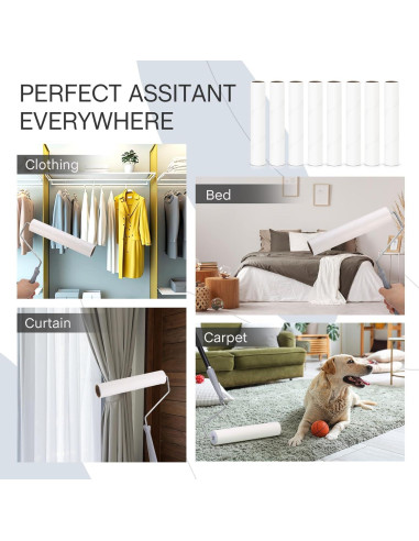 Recargas de Rodillo Quitapelusas Chengu 24 cm - 8 Piezas 440 Hojas