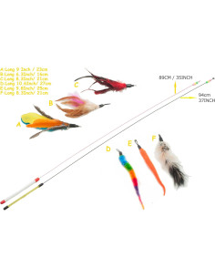 Kit de Juguetes para Gatos Fashion's Talk con Varitas y Plumas 2