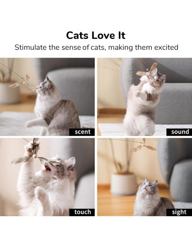 Juguete para Gatos FUKUMARU Varita de Plumas 90 cm